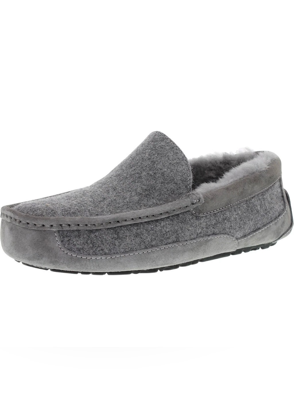 Men's Ugg Australian Ascot Wool Moccasin Indoor Outdoor Slippers Cozy Gray 11